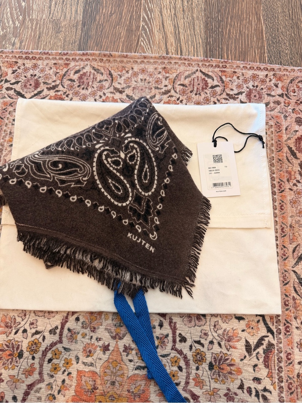 Women's Brown Kujten Bandana Cashmere Scarf